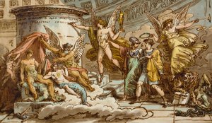 Allegorie op het leven van Canova door Felice Giani